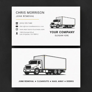 Junk Removal Services Truck  Business Card