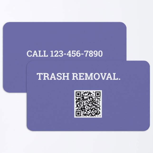 Junk Removal Trash Recycling QR Code Business Card (Junk Removal Business Cards)