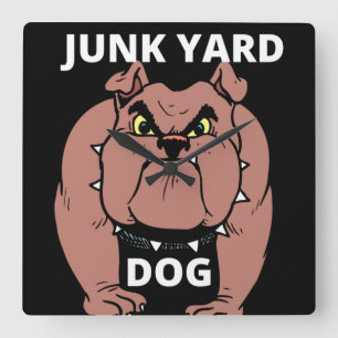 Junk Yard Dog  Square Wall Clock