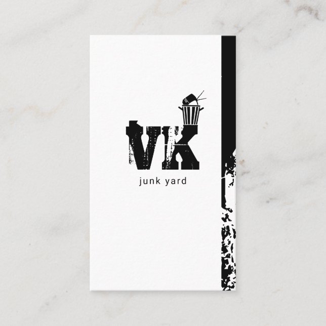 Junk Yard, Scrap Metal, Recycling Business Card (Front)