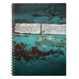 Junk Yard vintage car 50's teal aqua Notebook