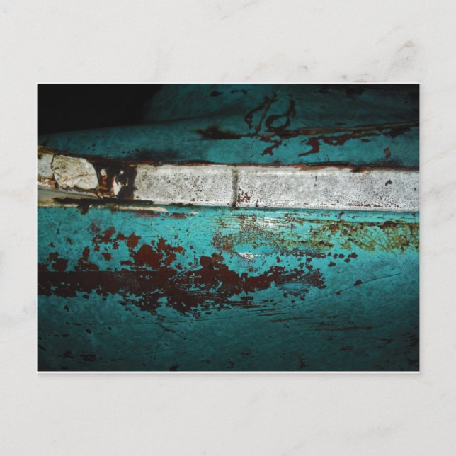 Junk Yard vintage car 50's teal aqua Postcard (Front)