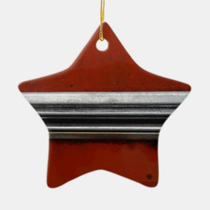 Junk Yard vintage car, Red and Silver Old Paint Ceramic Ornament