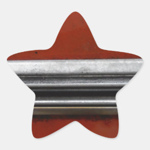 Junk Yard vintage car, Red and Silver Old Paint Star Sticker