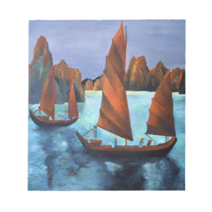 Junks In The Descending Dragon Bay Notepad