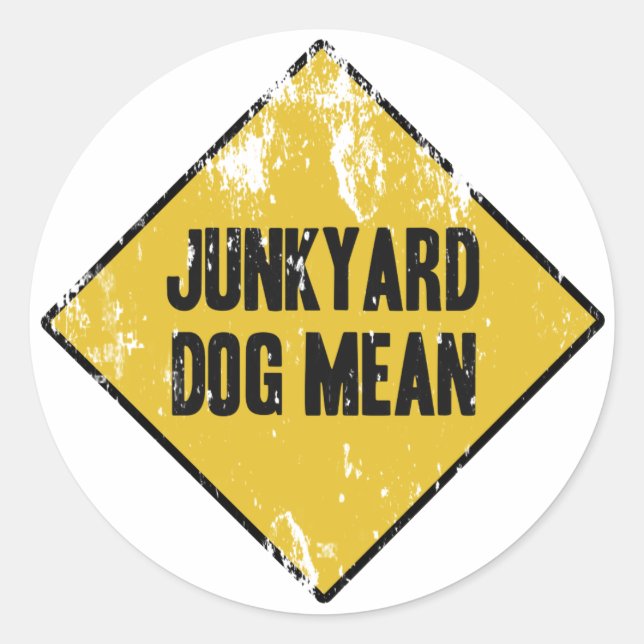 Junkyard Dog Mean Classic Round Sticker (Front)