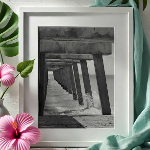 Juno Beach Pier Photographie noir et blanc