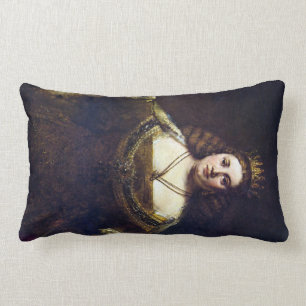 Juno by Rembrandt Harmenszoon van Rijn Lumbar Pillow
