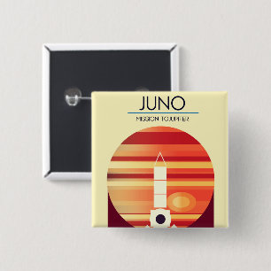Juno - Mission to Jupiter Space art 2 Inch Square Button