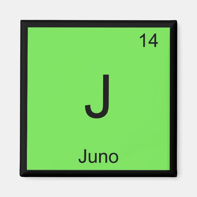Juno Name Chemistry Element Periodic Table Magnet (Front)
