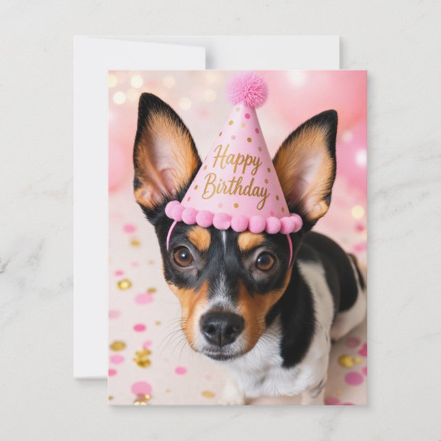 Juno Rescue Dog Happy Birthday Postcard (Front)