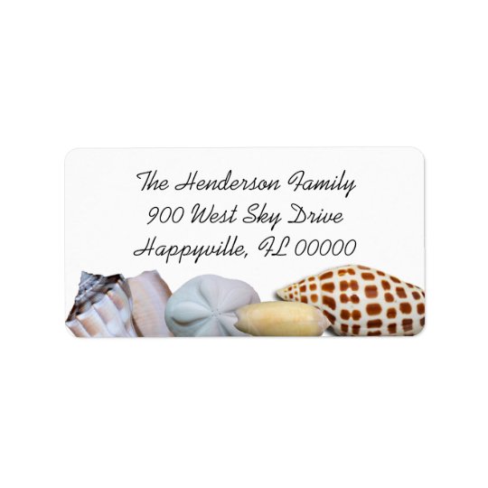 Junonia Seashell Border Wide Return Address Labels