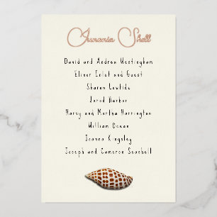 Junonia Seashell Guest List Table Seating Cards