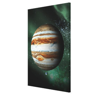 Jupiter and Earth Comparison Canvas Print