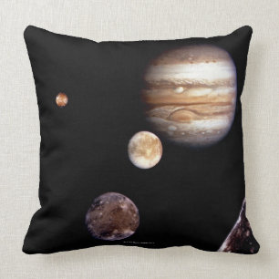 Jupiter and its Moons Throw Pillow