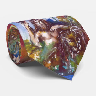 JUPITER AND LION Greek Mythology Blue Brown Tie