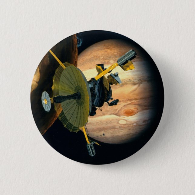 Jupiter and Lo Galileo probe 2 Inch Round Button (Front)