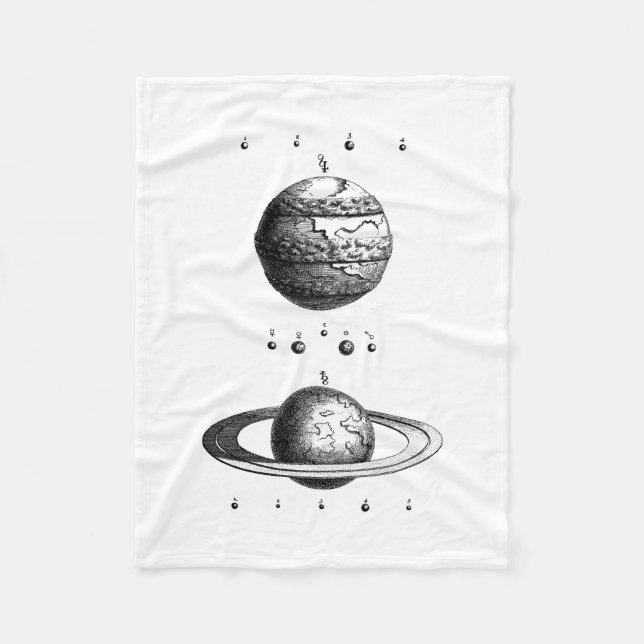 Jupiter And Saturn Planet Fleece Blanket (Front)