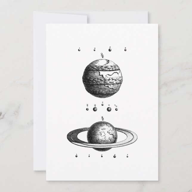 Jupiter And Saturn Planet Holiday Card (Front)