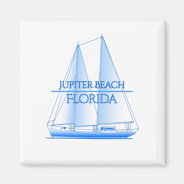 Jupiter Beach Coastal Nautical Sailing Sailor Magnet (Front)