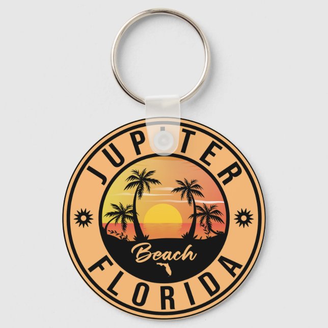 Jupiter Beach Florida Surf - Travel Souvenirs Keychain (Front)