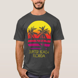 Jupiter Beach Florida Tropical Palm Trees Sunset V T-Shirt