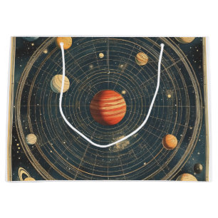 Jupiter-Centred Celestial Chart Design (2) Large Gift Bag
