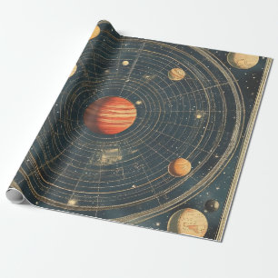 Jupiter-Centred Celestial Chart Design (2) Wrapping Paper