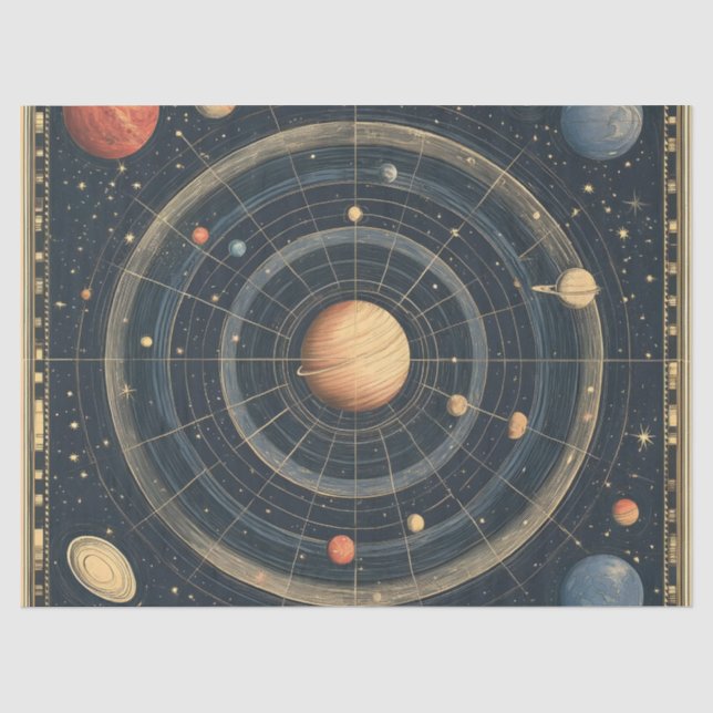 Jupiter-Centred Celestial Chart Design (3) Tissue Paper (Front)