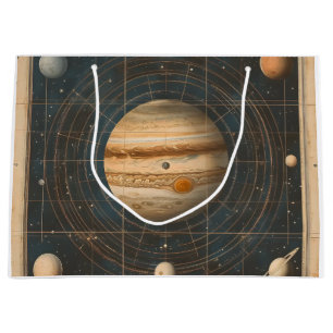 Jupiter-Centred Celestial Chart Design Large Gift Bag