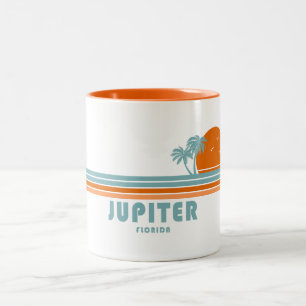 Jupiter Florida Sun Palm Trees Two-Tone Coffee Mug