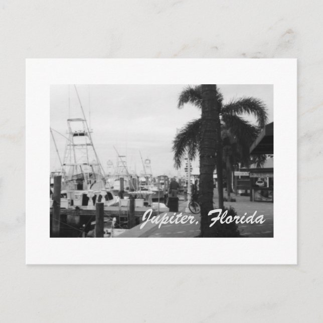 Jupiter, Floride Boat Dock photo carte postale (Devant)