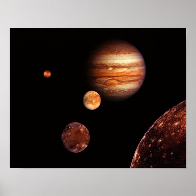 Jupiter Galilean Satellites NASA Poster (Front)