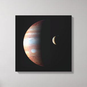 Jupiter Gas Giant Planet & Io Galilean Moon Canvas Print