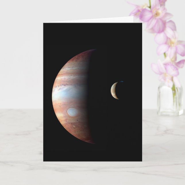 Jupiter Gas Giant Planet & Io Galilean Moon Card (Orchid)