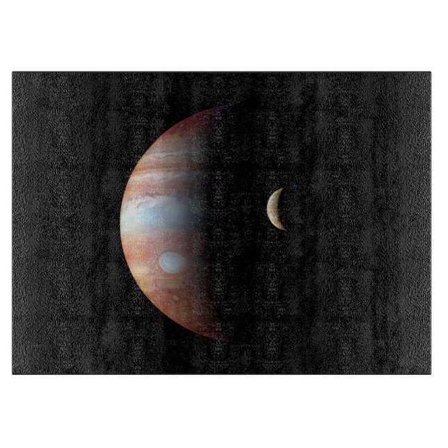 Jupiter Gas Giant Planet & Io Galilean Moon Cutting Board (Front)