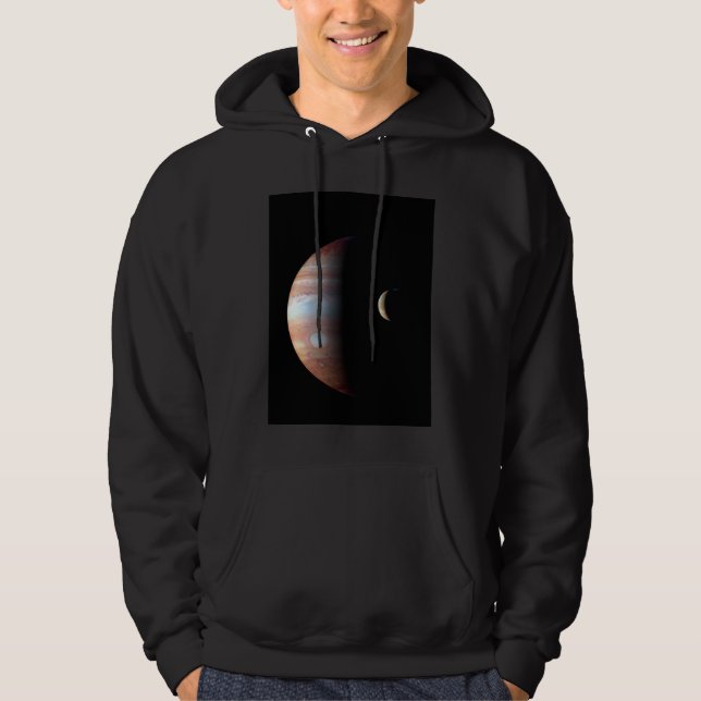Jupiter Gas Giant Planet & Io Galilean Moon Hoodie (Front)