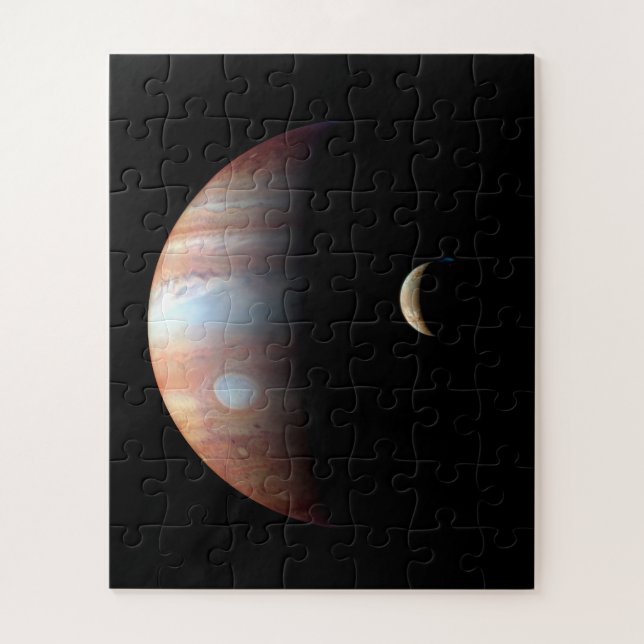 Jupiter Gas Giant Planet & Io Galilean Moon Jigsaw Puzzle (Vertical)