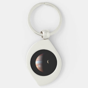 Jupiter Gas Giant Planet & Io Galilean Moon Keychain