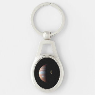 Jupiter Gas Giant Planet & Io Galilean Moon Keychain