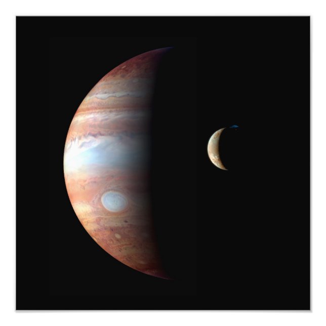 Jupiter Gas Giant Planet & Io Galilean Moon Photo Print (Front)