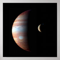 Jupiter Gas Giant Planet & Io Galilean Moon