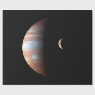 Jupiter Gas Giant Planet & Io Galilean Moon Wrapping Paper