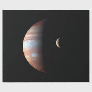 Jupiter Gas Giant Planet & Io Galilean Moon Wrapping Paper