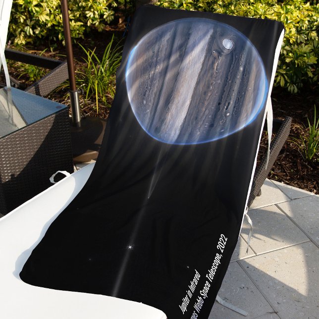 Jupiter in Infrared, James Webb Space Telescope Beach Towel (Creator Uploaded)