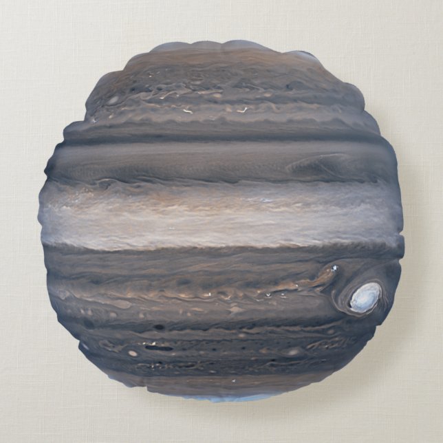 Jupiter in Infrared, James Webb Space Telescope Round Pillow (Front)