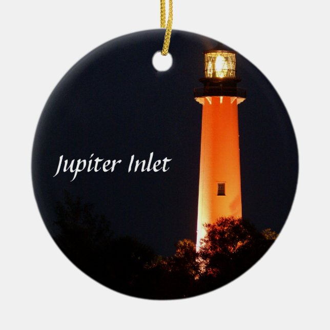 Jupiter Inlet Lighthouse Ceramic Ornament (Front)