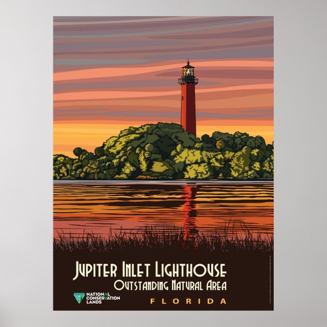 Jupiter Inlet Lighthouse Florida Poster (Front)