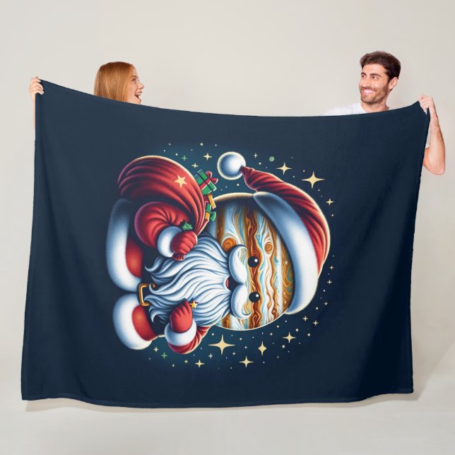 Jupiter Jolly Old St. Nick Santa Claus Astrology Fleece Blanket (In Situ)