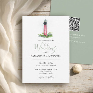 Jupiter Lighthouse Beach Wedding In Florida Invitation